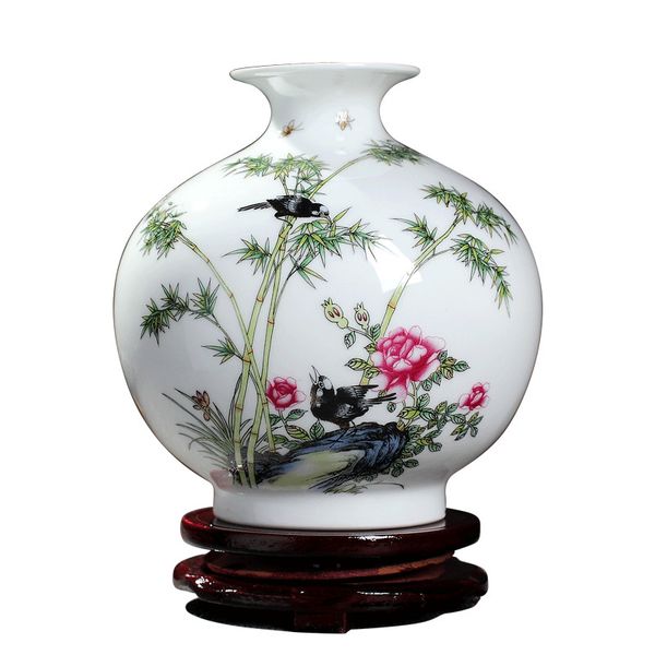 

jingdezhen ceramic apple vase fllower bird living room wine cabinet antique rack ornaments crafts flower arranging decorations