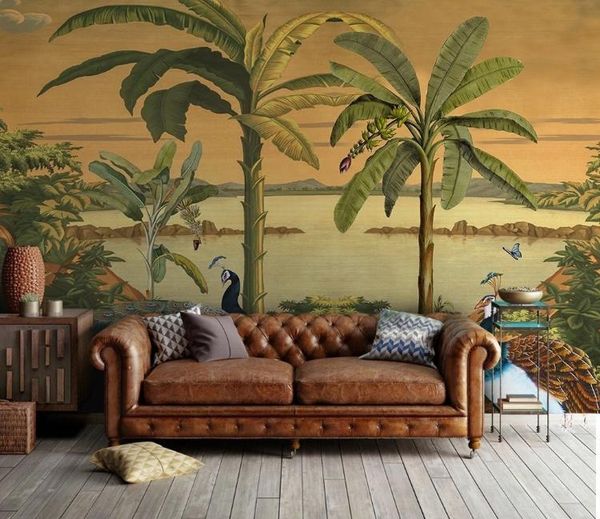

century tropical jungle peacock murals custom p wallpapers for walls 3d murals wall papers home decor living room