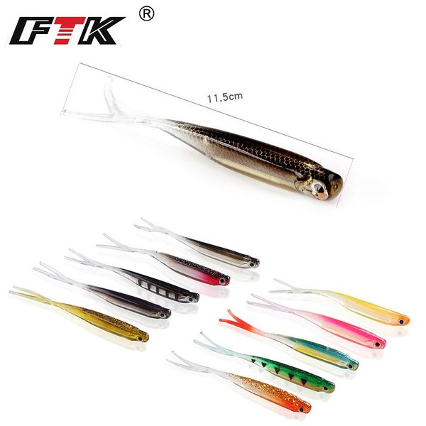

multi-color optional 11.5cm fork tail soft bait road asian fake bait zerg fish zh002