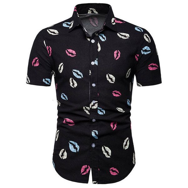 

hawaiian men's summer shirt brand short sleeve long sleeve men's flower shirt for leisure and vacation, White;black