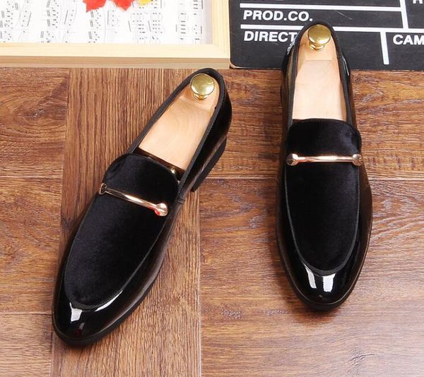 

2019 men streets trendsetter british pointed velvet shoes gentleman oxfords homecoming male wedding prom shoes zapatos hombre, Black