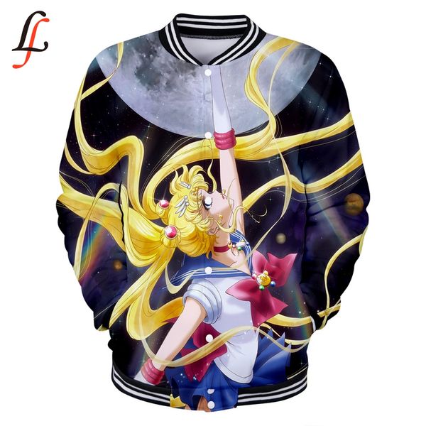 

sailor moon 3d hoodies sweatshirts women/men winter casual harajuku baseball jacket modis kpop streatwear plus size xxxxl, Black