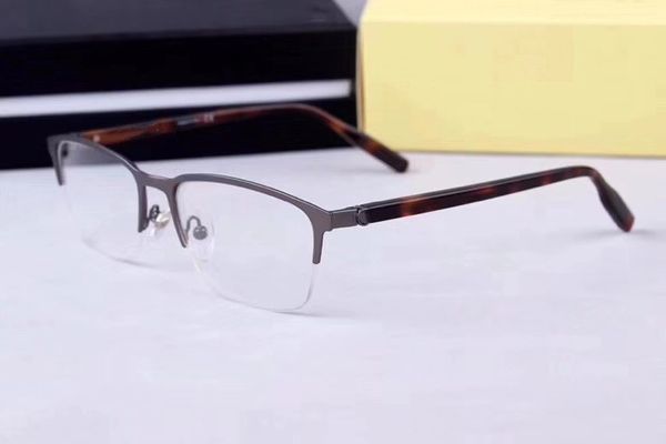 

brand glass frame -2019 new men's business classic glass frame half frame can match the strength of 0015 size 58-18-150, Black