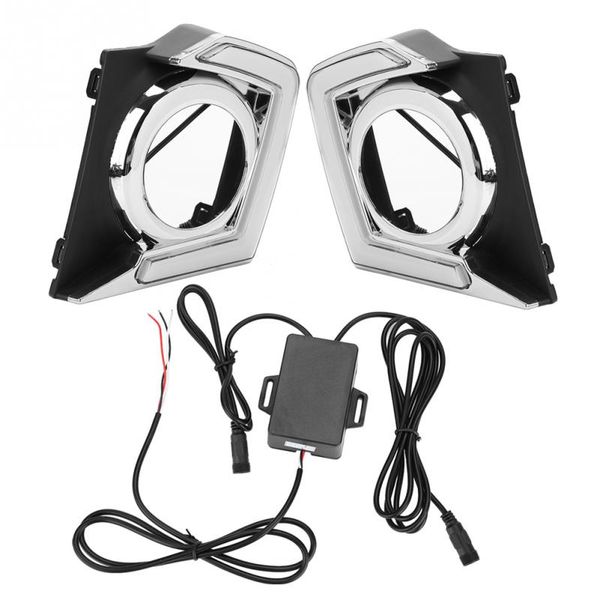 

new 1 pair car daytime running light drl led fog lamp cover for mitsubishi l200 triton 2015-2016 with drl controller