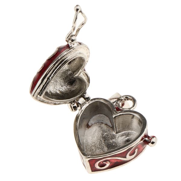 

heart enamel openable cremation keepsake urn pendant fit necklace memorial, Silver
