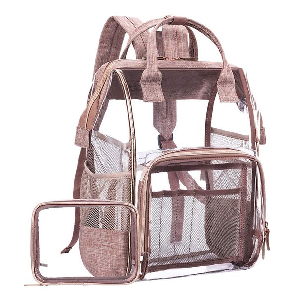 

fashion transparent waterproof backpacks clear pvc zipper school bags for teenage girls travel bag