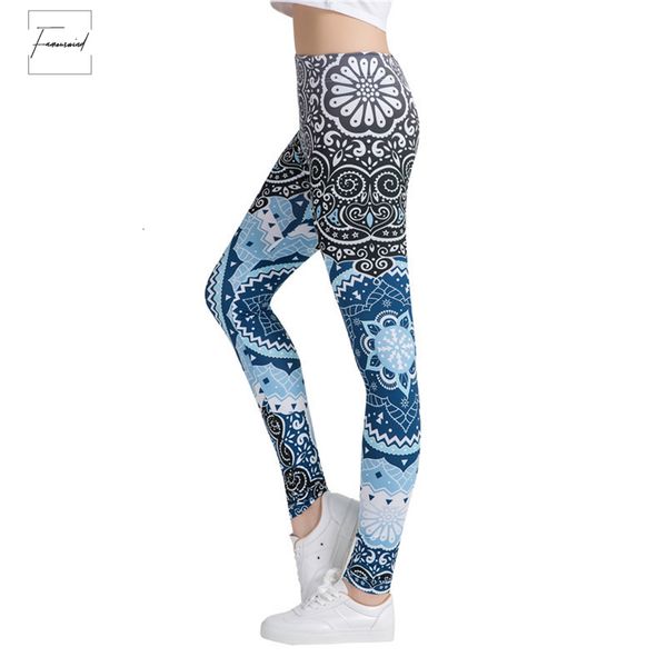 

women leggings fashion legging aztec fitness round ombre printing leggins female legins pants high waist trouser, Black