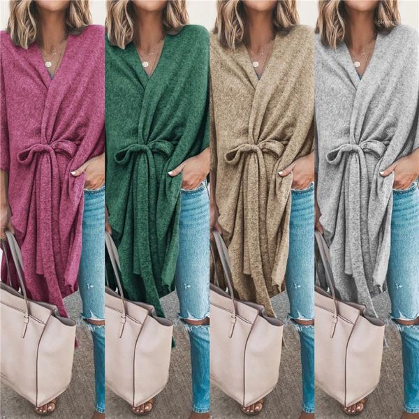 

cardigan sweater womens casual v neck solid color womens designer knits fashion loose long sleeve, White