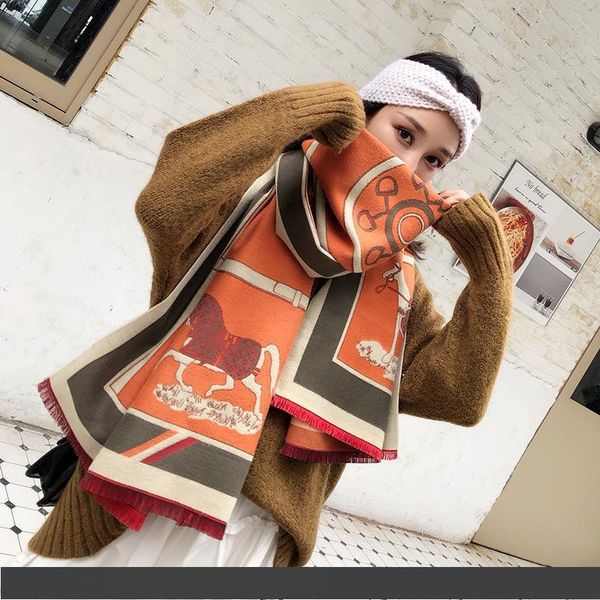 

2019 зимний роскошный кашемировый шарф high-end gold national wind толстый теплый шарф и шаль, Blue;gray