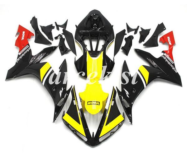 

injection mold new abs motorcycle full fairings kit fit for yamaha yzf-r1 2004 2005 2006 04 05 06 bodywork set black golden