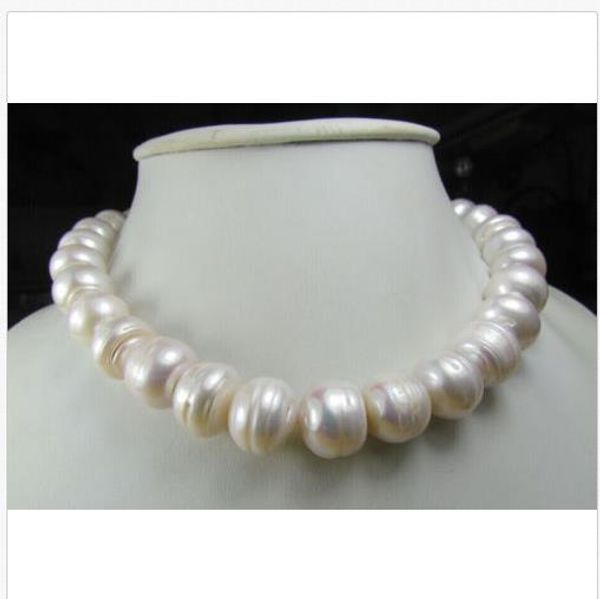 

huge 10-11mm natural south sea white pearl necklace 18" 18k gp clasp, Silver