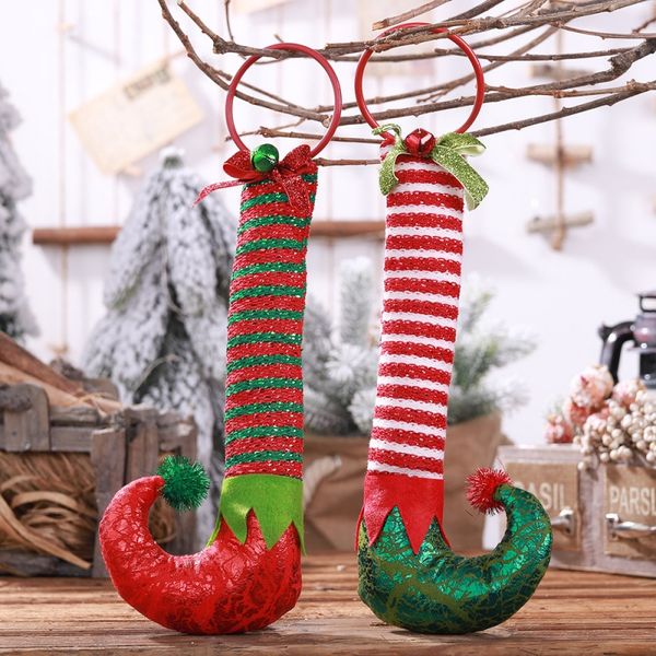 

elf boots christmas pendant xmas striped tree door hanging decoration christmas pendant drop ornaments