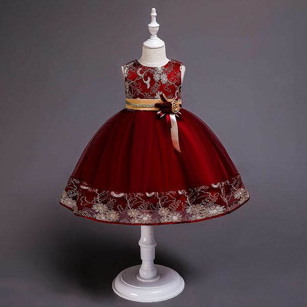 

children's dresses summer 2019 new girl princess dresses,clothes, Red;yellow