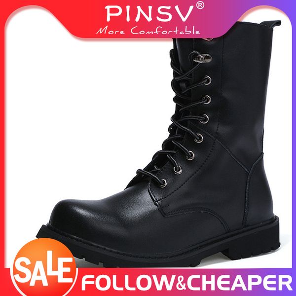 

plus size 38-48 military boots men work shoes cowboy combat boots men black leather work boots male chaussure homme pinsv