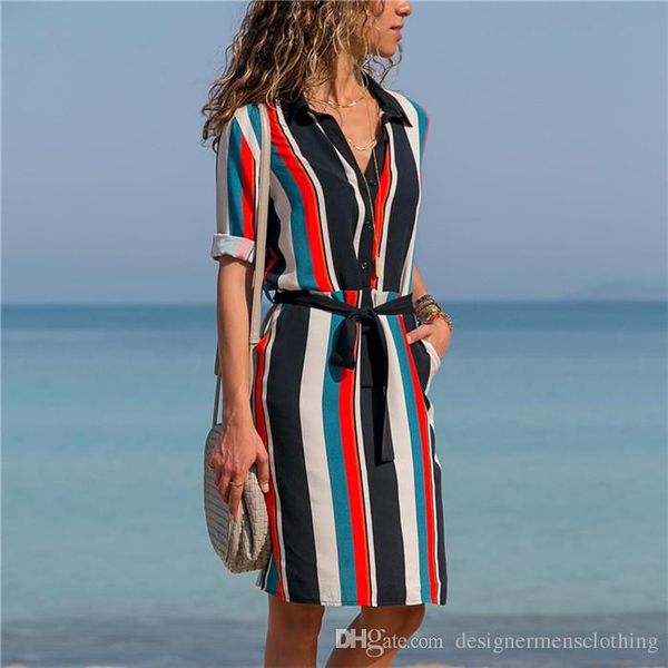 

women designer pocket casual dress long sleeve decorative pattern print shirt dress vacation style chiffon dress, Black;gray