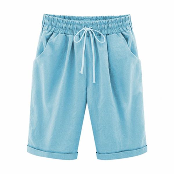 

oversized women shorts summer cotton linen shorts casual ladies drawstring elastic loose short trousers plus size 7xl e cn, White;black