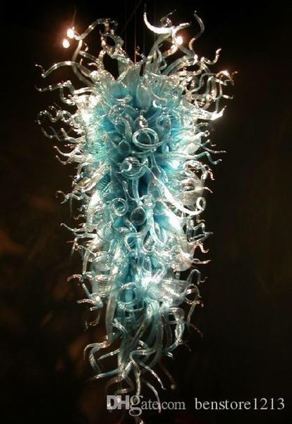 

air shipping 100% mouth blown borosilicate murano glass chandelier pendant light art dreamy blue glass drop chandelier lighting