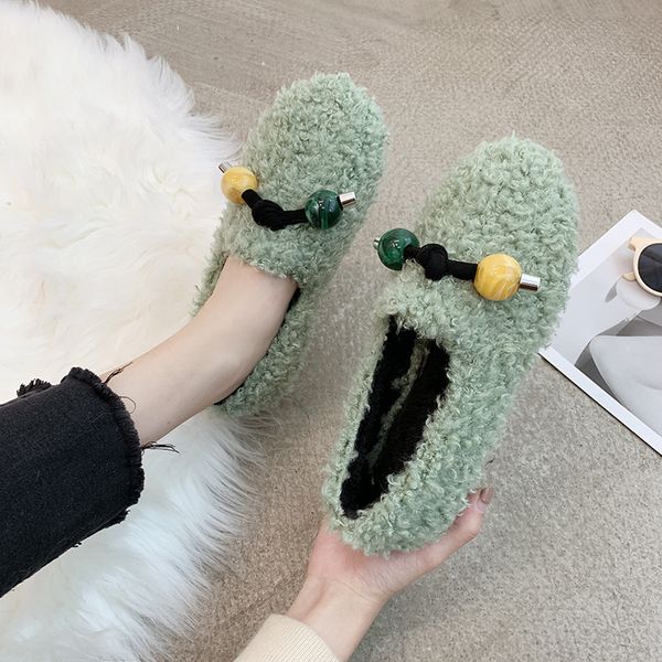 

women's shoes platform round toe casual female sneakers autumn loafers fur slip-on shallow mouth modis clogs fall moccasin boat, Black