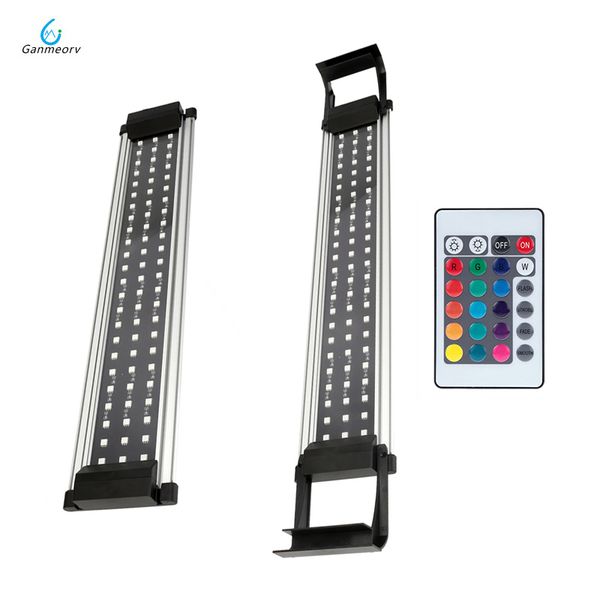 

40~60cm aquarium led fish tank light for aquarium lighting decor 15w rgb remote led bar lights lamp with extendable braceket