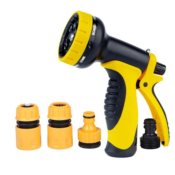 

hose nozzle, garden hose nozzle with heavy duty 10 adjustable spray patterns for watering garden, washing car and pets