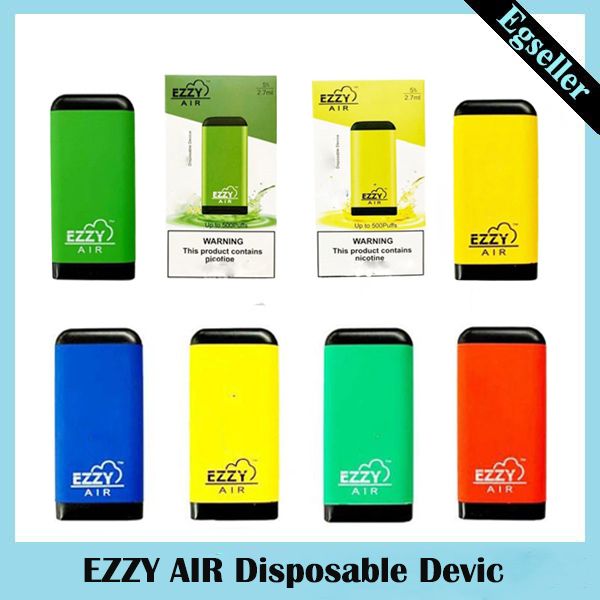 

Ezzy AIR одноразовое устройство Pod Kit 450mAh Аккумулятор 2,7 мл Картридж Испаритель Vape Пустой Pen 500 пуфы VS POP Bar Glow Posh