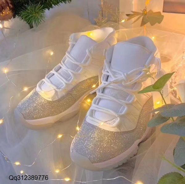 

11 wmns metallic silver white vast grey kid children basketball shoes good quality 11s jumpman boys girl designer trainer sneaker ar0715-100