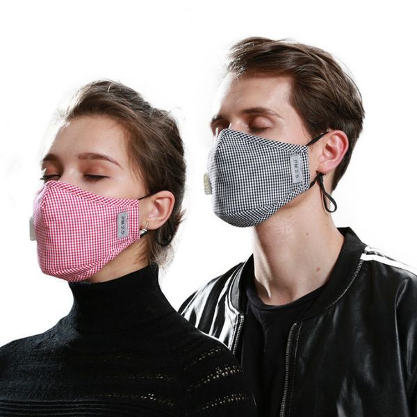 

2020 women men pm2.5 breather valve face masks anti-dust and flu virus haze mask adjustable n95 protection masks with two filters d3305, Blue