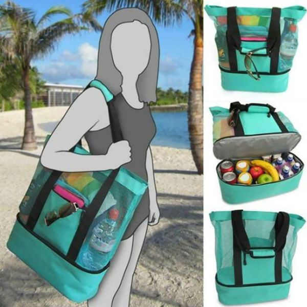 

fresh keeping insulation lunch bag heat preservation picnic camping multifunction lightweight portable beach outdoor, Blue;pink