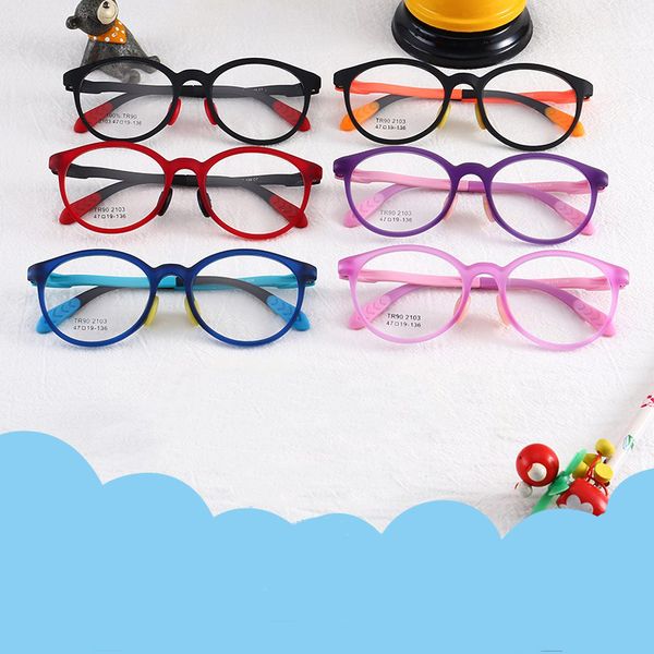 

children girl boy elastic glasses leg myopia eyeglass frame optical eyewear silicone children's frame tr90 comfortable anti-blue, White;black