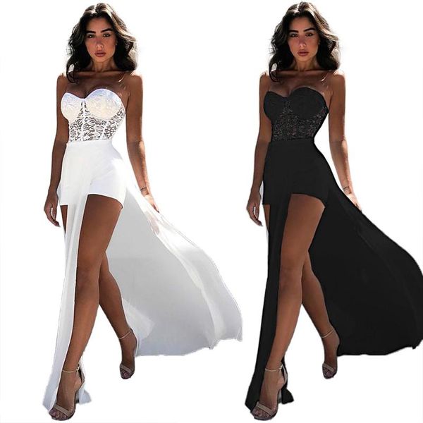 

romper off the shoulder one piece soild casual short jumpsuit, Black;white