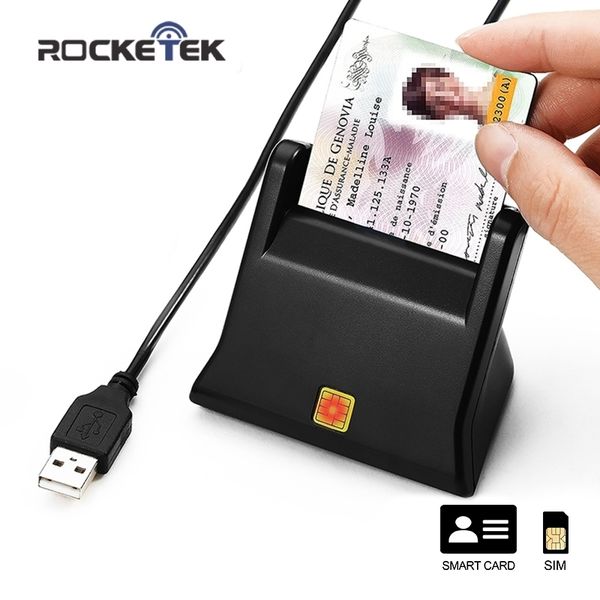 

rocketek usb 2.0 smart reader cac id,bank card,sim card cloner connector cardreader adapter pc computer lapaccessories