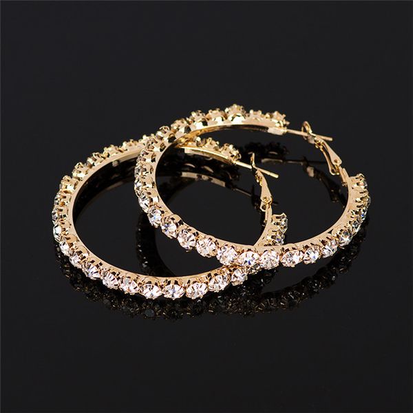

new crystal earrings women gold sliver hoop earrings fashion jewelry earrings for women ing, Silver