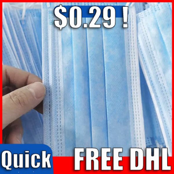 

dhl] mask face mask disposable face masks in stock 3 layers filter designer masks respiratory dustproof outdoor provention