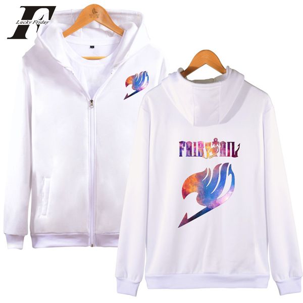 

2017 fairy tail anime harajuku hoodie sweatshirt men/women zipper cartoon streetwear moletom tracksuit plus size, Black