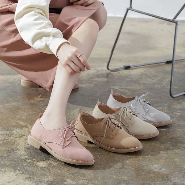 

2019 fashion women's summer shoes ladies round toe elegant flats oxfords casual female sneakers modis nurse dress leather new, Black