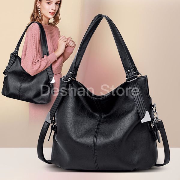 

2020 sheepskin women bag handbag tassel retro genuine leather shoulder bags large capacity casual tote sac a main 1225
