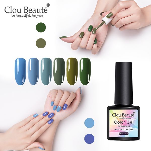 

clou beaute 10pcs gel polish 8ml uv vernis semi permanent coat nail gel varnish poly nail art lak polishes nails, Red;pink