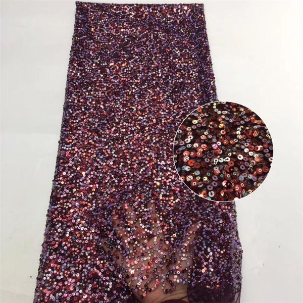 

african lace sequin embroidery 2020 lace nigerian tulle fabric bridal french fabric zx3683, Pink;blue