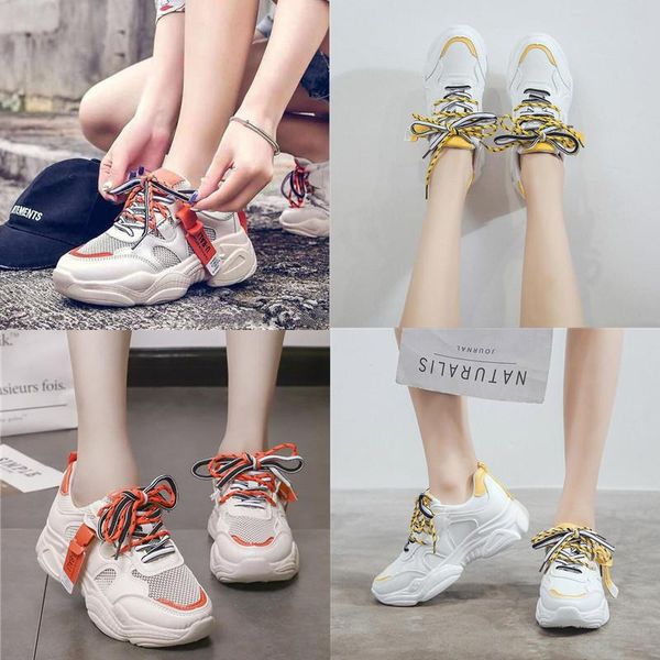 

new women running shoes white yellow split fashion womens trainer breathable red white mesh sport sneaker size 36-39, White;red
