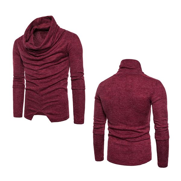 

boy fashion popular comfortable long sleeve casual men's knit soft einfarbig 1pcs high-necked soft solid pullover, White;black