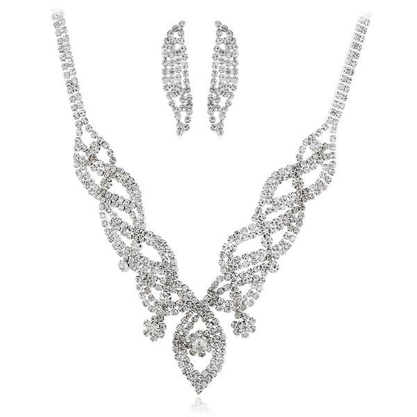 

fashion elling jewelry euroamerican popular major brand alloy full drill set necklace bride explosive accessories, Silver