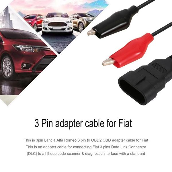 

aluminum alloy 3 pin obd2 to 16 pin adapter diagnostic cable for alfa lancia connector cable for car