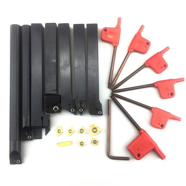 

7pcs carbide insert blades + lathe turning tool holder set + wrench for lathe turning tool machine sets power