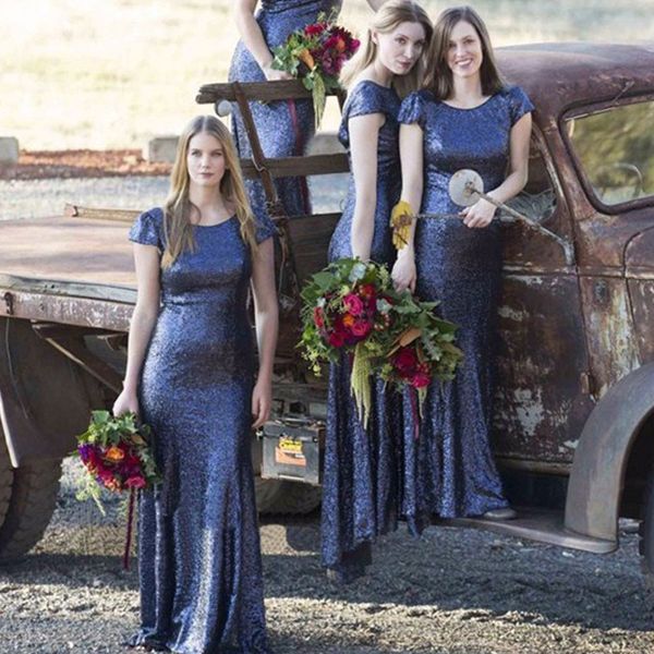 

sparkly dark blue sequined mermaid bridesmaid dresses backless wedding guest gown plus size sheath prom evening party dresses, White;pink