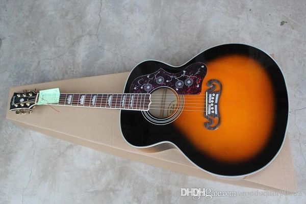 

wholesale new s-j200 guitar natural color acoustic guitar ebony fingerboard guitar