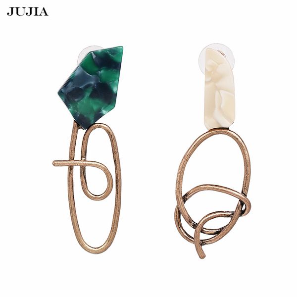 

jujia vintage chic acrylic earrings irregular resin drop dangle earrings for women geometric jewelry brincos, Silver