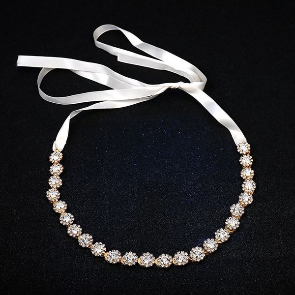 

slbridal gorgeous rhinestone crystal wedding headband bridal headpieces hair accessories bridesmaids fashion daily women jewelry, Golden;white