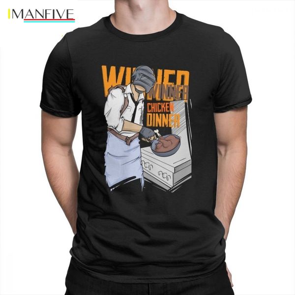 

pubg t shirts победитель победитель chicken dinner товары дизайн 100% хлопок тройники с коротким рукавом тройников для мужчин crewneck футбо, White;black