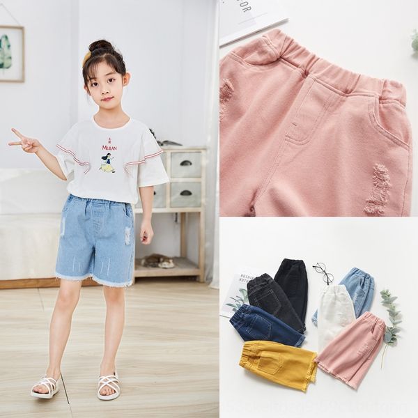 

girls' denim shorts summer clothes children's casual all-match foreign shorts panty panty style pants for children, Blue