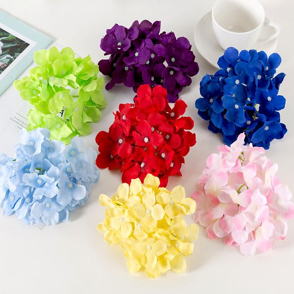 

artificial flower hydrangea head 16cm silk cloth spring rose bride bouquet home wedding decor scrapbooking diy supplies